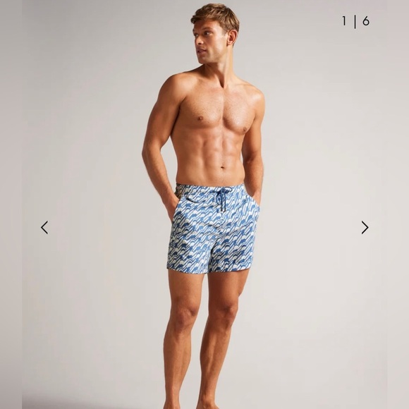 Ted Baker Salco Mid Scale Geometric Swim Shorts Size -Small no lining - Picture 2 of 11